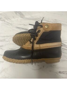 Sorel CanadaTwo-Tone Duck Boots - Black and Tan